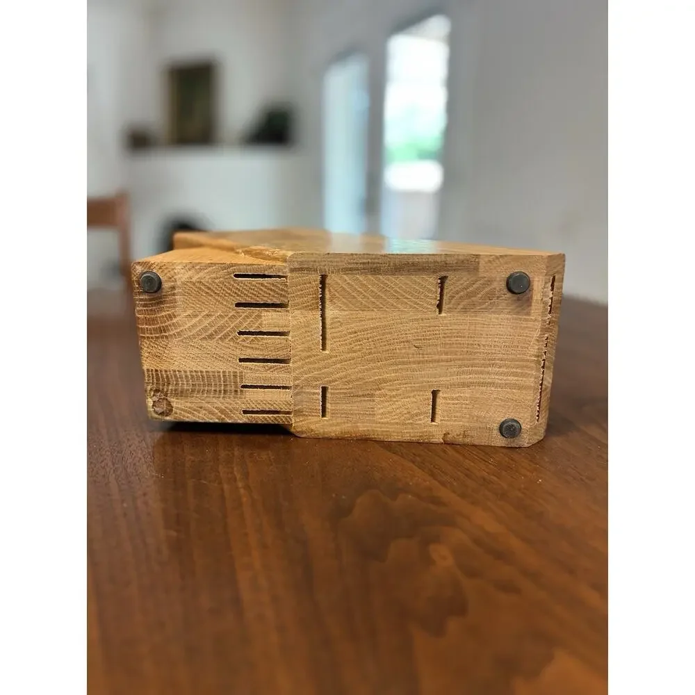 Cutco Oak Knife Block Holder Countertop Kitchen Knife Storage Wood Block